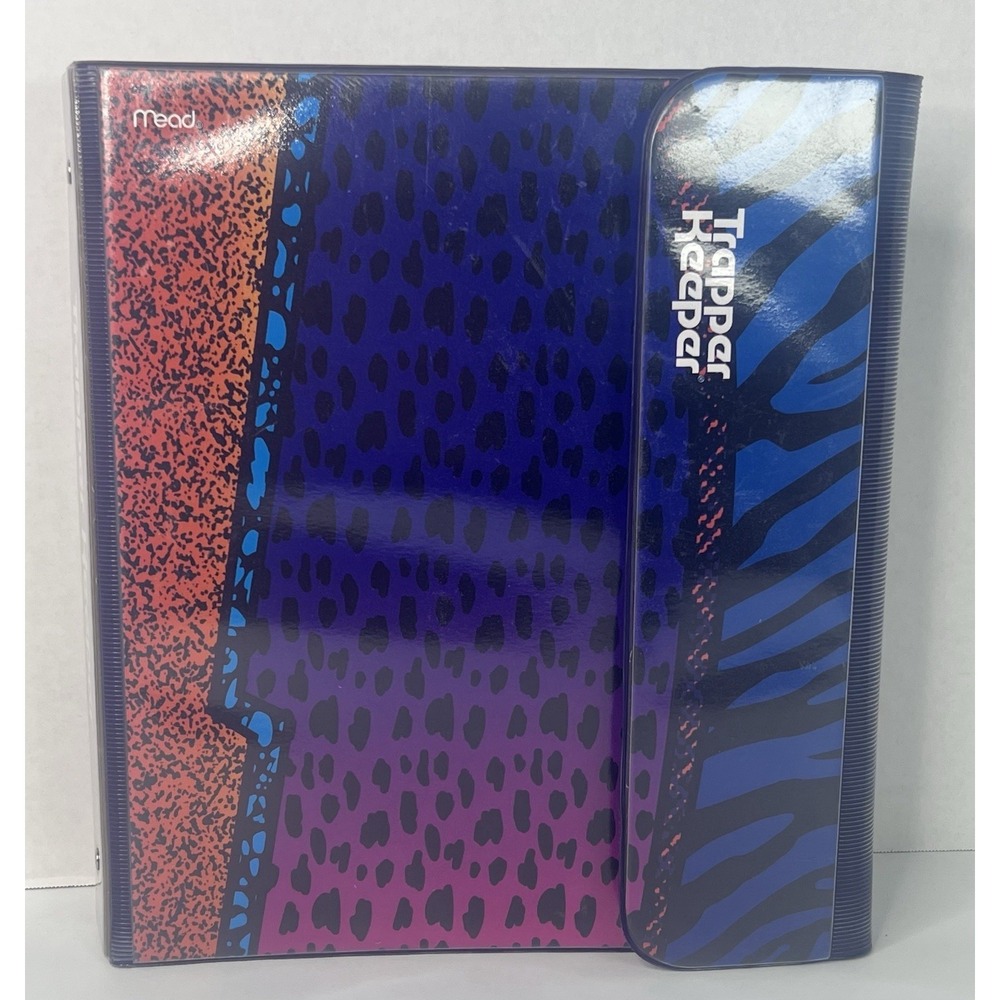 Trapper Keeper Vintage 80's  Mead Multicolor Binder w/ Original Folders